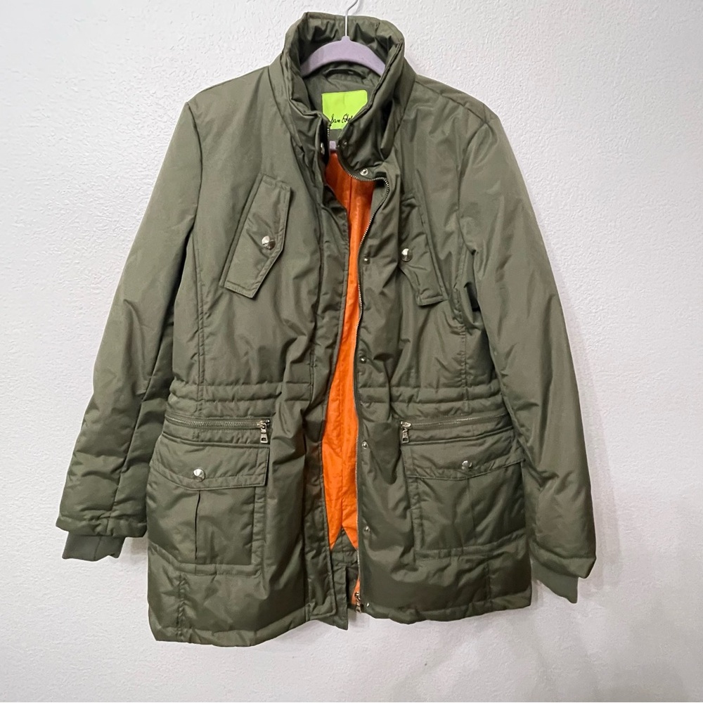 Sam Edelman Women’s Olive Parka Jacket Coat Puffer Down Large Green Gorpcore